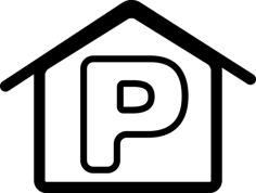 Parking Hotel Simple Line Art Svg, Free Vectors File